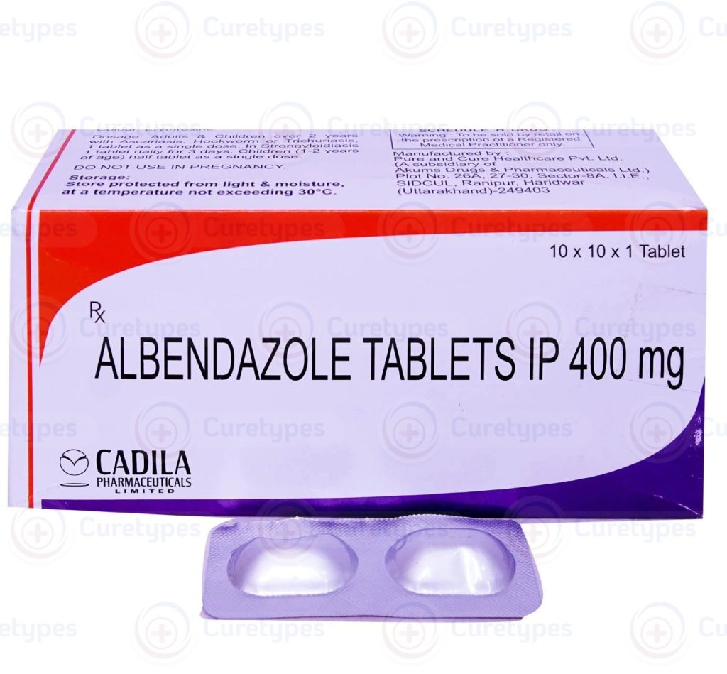 How long does it take albendazole to kill worms?