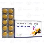 Levitra tablets with active ingredient vardenafil for treating erectile dysfunction.