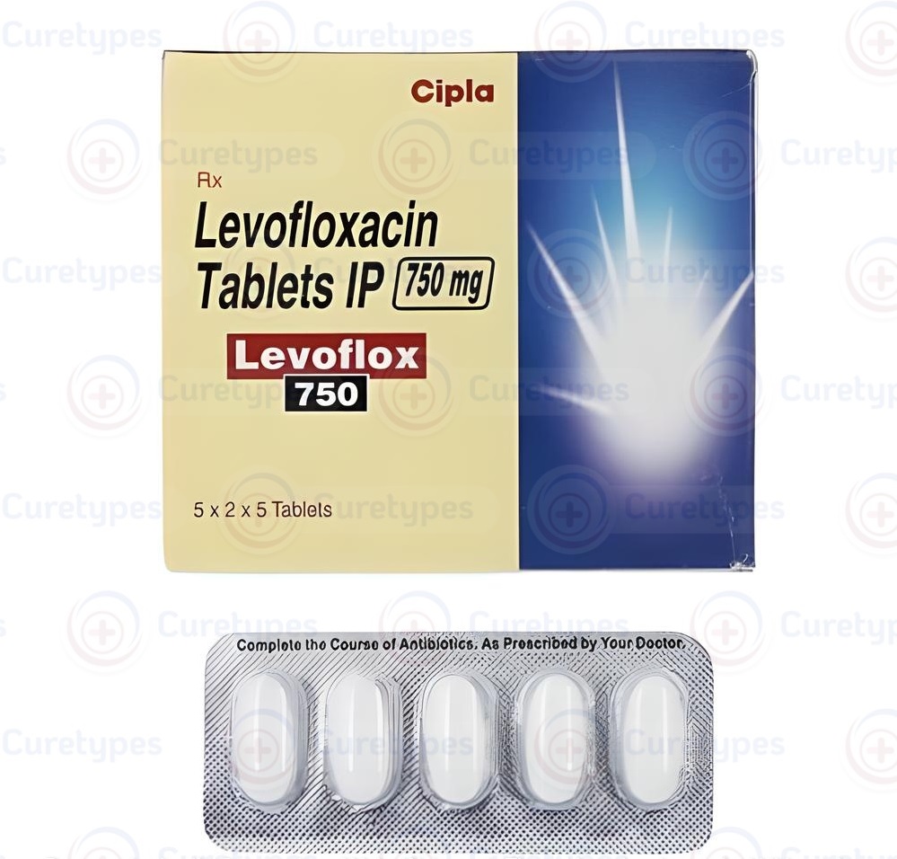 Levofloxacin tablets for treating bacterial infections.