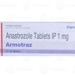 Arimidex tablets with anastrozole, used to treat hormone receptor-positive breast cancer.